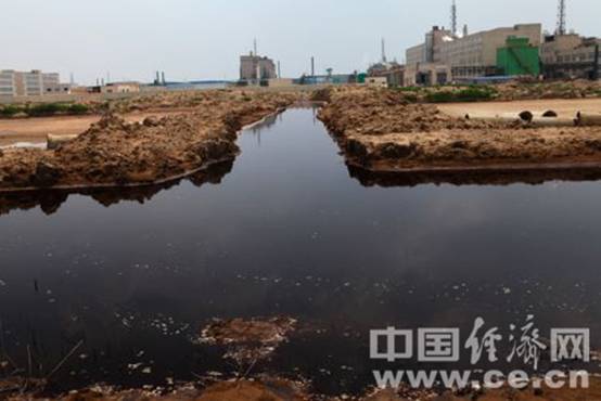 灌云明盛化工厂区排污水 环保人员称涉渗坑排污