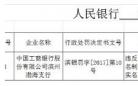 中国工商银行滨州渤海支行因违规被央行警告并罚5000元
