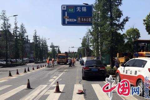 靖江公路站公路加强养护巡查更新公路设施