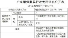 南粤银行广州两宗违法遭罚80万 贷款五级分类不准确
