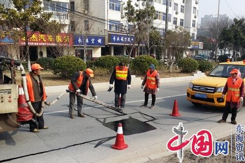 靖江公路站开展姜八公路春季预防性小修保养