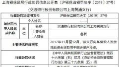 交通银行黄浦支行违法遭罚 贷款被用于固定资产投资