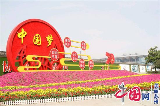 一花一木皆是情  苏州园艺人用五彩花艺造景为新中国70周年“庆生”