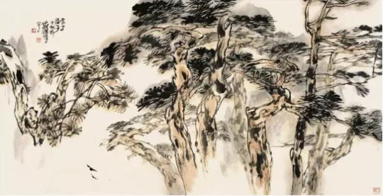 以松柏之心绘生命之树：品著名画家禹化兴苍松艺术