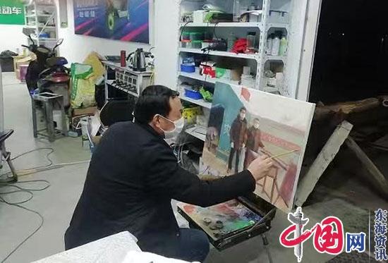 兴化市兴东镇“农民画家”以油画向抗疫一线致敬