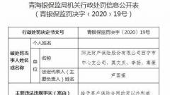 阳光财险西宁市中心支公司吃30万罚单 多人遭警告