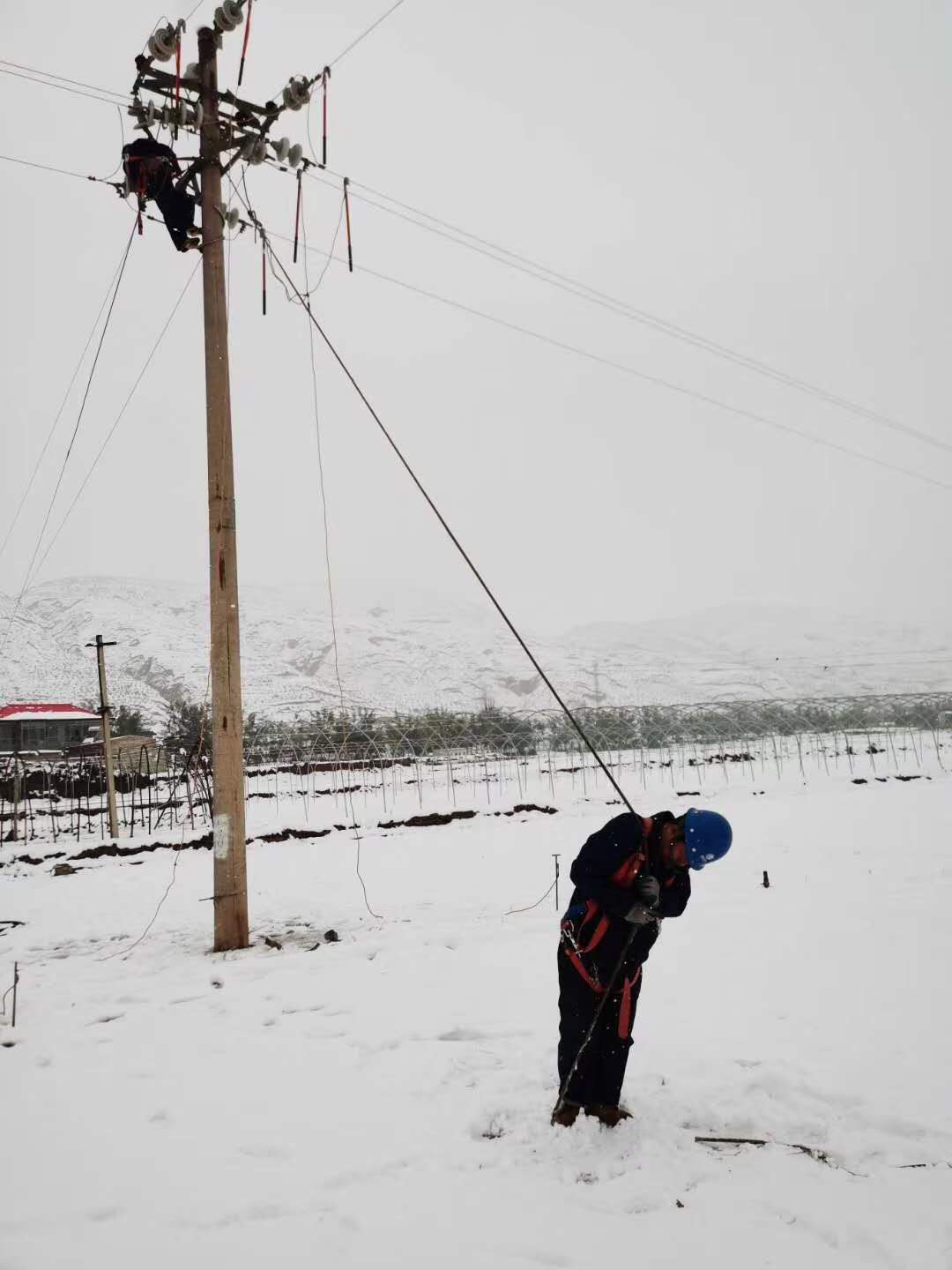 国网定西供电公司：降雪致电网受灾 供电员工抢修忙