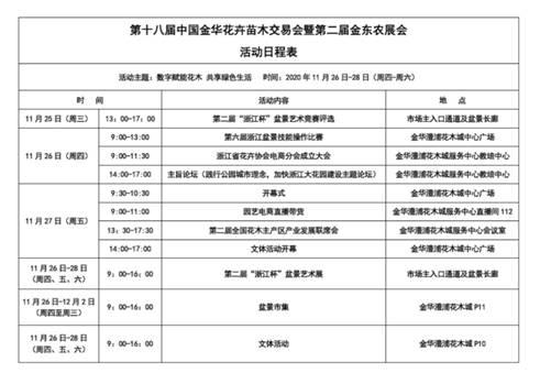 第十八届金华花卉苗木交易会将在金华澧浦花木城举办