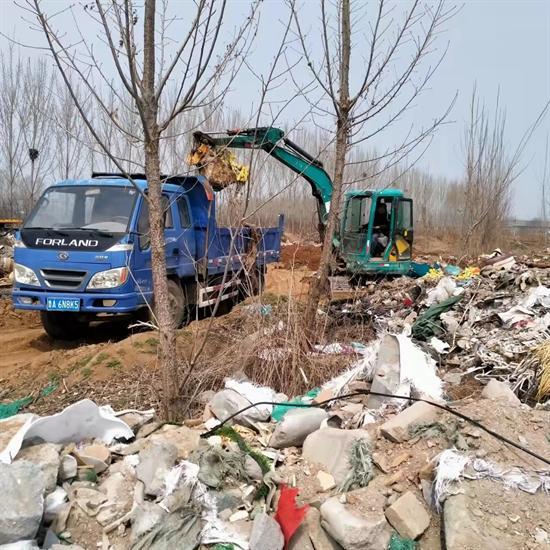 济南市长清区平安街道开展黄河流域固体废弃物(建筑垃圾)处置专项整治行动