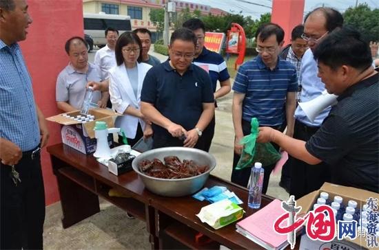 江苏省农业农村厅领导到海南镇新伍村调研虾蟹混养模式