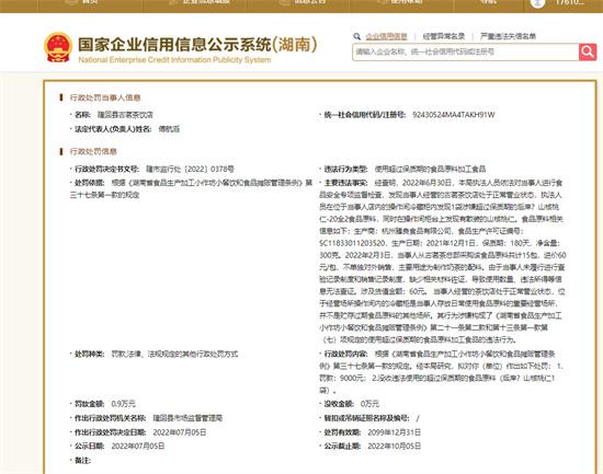 古茗奶茶店使用过期核桃仁被罚