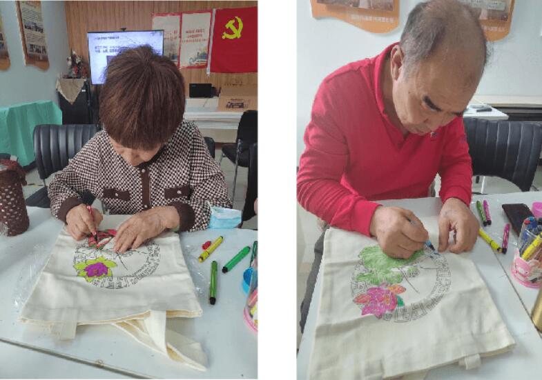 天津市新兴南里社区手绘布袋 点缀美好生活