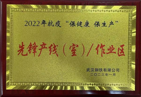 上海宝冶荣获武钢有限2022年抗疫“保健康、保生产”先锋称号