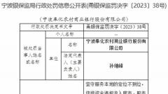 宁波奉化农商行被罚380万 坚守服务本地定位不到位等