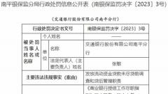 交通银行南平分行被罚65万 未尽贷前调查贷后管理职责