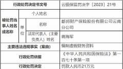 都邦保险云南分公司被罚 编制虚假财务资料