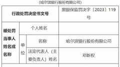 哈尔滨银行违规被罚 未经核准变更法人机构住所