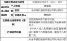 金华银行杭州分行被罚 贷款调查审查严重不尽职