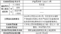 永诚保险未严格执行经备案的保险条款 管理责任人被罚