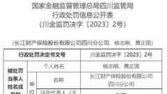 长江财险四川分公司2宗违规被罚 虚列劳务费等