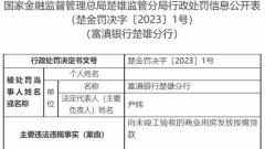 富滇银行楚雄分行被罚 向未竣工验收商业用房发放贷款