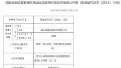 湖北消费金融公司被罚 三查不到位致贷款资金被挪用