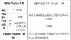 百年人寿鄂尔多斯中支被罚 编制虚假报表