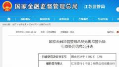汇丰银行(中国)有限公司无锡分行向小微企业收取银票敞口费被罚18万元
