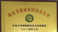 衡阳市第一人民医院成为“湖南省糖尿病防治办公室”定点指导医院