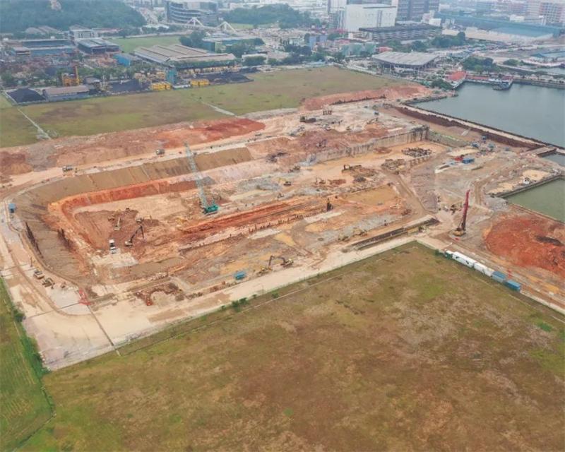 提前55天！新加坡胜科海事船厂拆除项目五号船坞回填工作正式开始